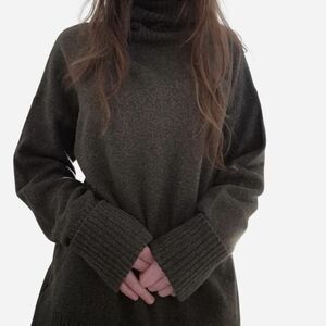 Old Navy Dark Green/Brown Turtleneck Sweater